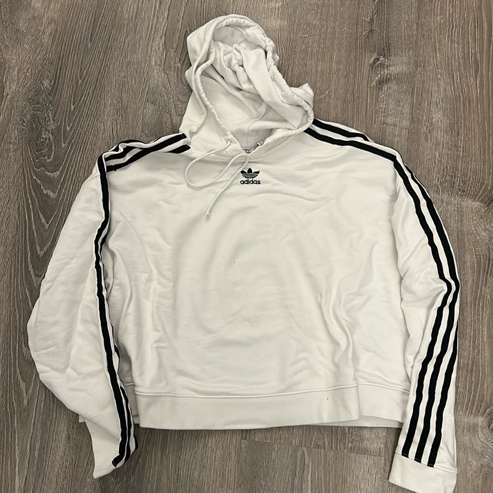 Adidas crop top hooded sweater